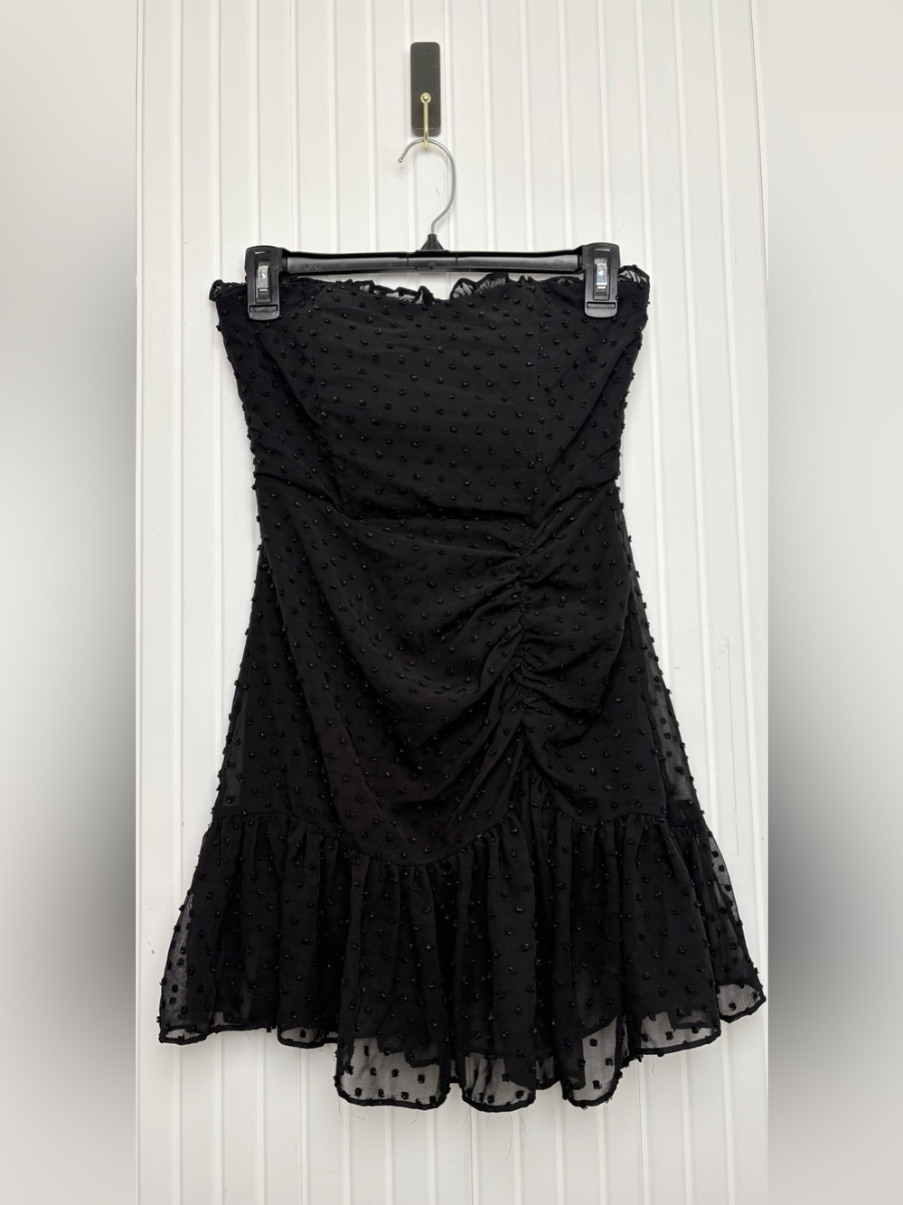 Hello Molly Black Strapless Mini Dress S Ruffle Whimsigoth Special Event Dance